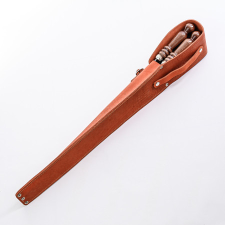 A set of skewers 670*12*3 mm in an orange leather case в Красноярске