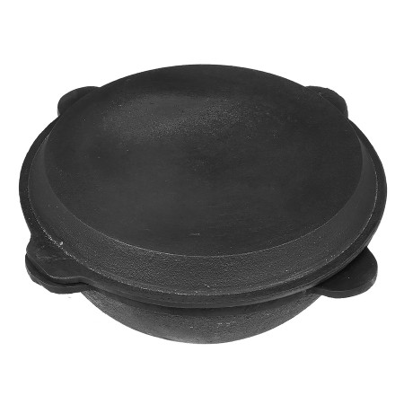 Cast iron cauldron 8 l flat bottom with a frying pan lid в Красноярске